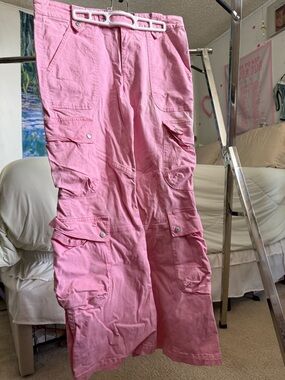 BDG Pink Cargo Wide-Leg Pants